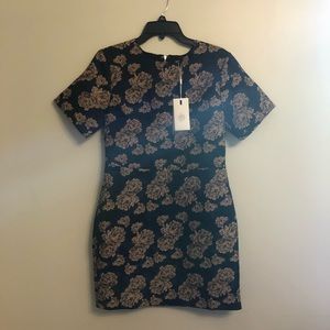 Navy and Gold Cocktail Dress